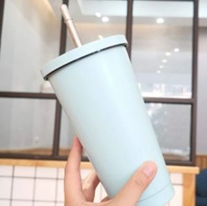 WIVOP Iced Coffee Tumbler with Lid and Straw, 25 oz Insulated Stainless Steel